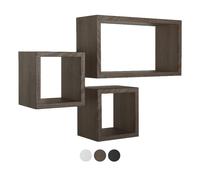 ESTANTES CÚBICOS RECTANGULARES DE PARED CONJUNTO DE 3 PC DE ELECCIÓN MOD. TRIBÙ
