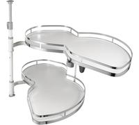 Estantes de almacenamiento con cajones deslizables para armario de cocina, organizador extraíble de 2 niveles, ajustable y abatible, para gabinetes de esquina de 800 mm o 900 mm (apertura a la derec