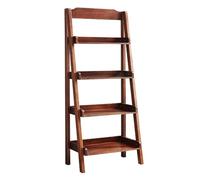 Estantes de almacenamiento Estante de escalera 4 niveles, estantería madera maciza, estante almacenamiento independiente, for sala estar, oficina en casa, cocina, dormitorio Estantería(Bruin)