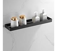 Estantes de baño de acero inoxidable, organizador de ducha sin perforaciones y estante de almacenamiento de cocina para botellas de condimentos, 50 cm, color negro para tocador y espejo de baño