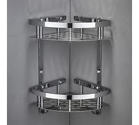 Estantes de baño exquisitos Estante de esquina de baño dorado, Estante de gel de ducha, Soporte para carrito de champú, Clavo montado en la pared de cobre Perforado Cesta de 1-2 niveles Herrajes para