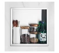 Estantes de baño impermeables de acero inoxidable para ducha empotrables para champú y artículos de tocador, color plateado, 38,5 x 38,5 x 8 cm, diseño moderno para espacio nized