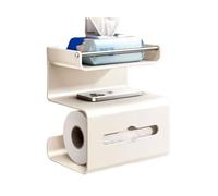 Estantes de baño montados en la pared con soporte para papel higiénico, dispensador de rollos de papel higiénico de acero al carbono de 3 niveles, almacenamiento multifuncional para espacio sobre el