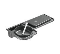 Estantes de baño montados en la pared, moderno organizador de ducha de plástico con cenicero de acero inoxidable, sin taladro, ahorro de espacio, gris pistola, solución de almacenamiento versátil para
