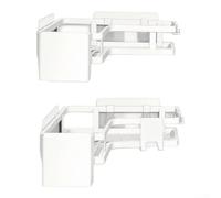 Estantes de baño Unidad esquinera de dos niveles de almacenamiento de ducha de acero al carbono organizador montado en la pared para champú jabón instalación sin taladro, color blanco