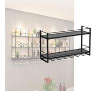 Estantes de bar montados en la pared con luces LED, soporte para botellas de vino, exhibición flotante de licor para encimera de cocina, elegante decoración del hogar que ahorra espacio, perfecta para