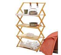 Estantes de campamento plegables: estante plegable para acampar, estante de almacenamiento al aire libre acampar, plegamiento de campamento | Bastidor de almacenamiento portátil de múltiples capas Rac