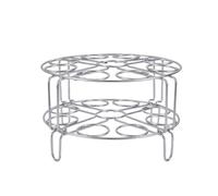 Estantes de cocina de acero inoxidable 304 para vaporizador de huevos, soportes apilables para olla a presión (9 agujeros, 2 piezas)