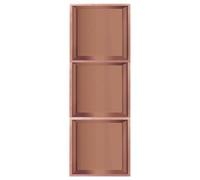 Estantes de ducha de acero inoxidable de oro rosa, almacenamiento de baño impermeable para artículos de tocador, champú y accesorios, estante de pared integrado para habitación húmeda para el hogar