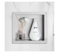 Estantes de ducha de acero inoxidable impermeables empotrados para almacenamiento de ducha para champú y artículos de tocador, color plateado (21,6 x 23,5 x 8 cm), solución de ahorro de espacio