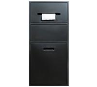 Estantes de ducha empotrables impermeables negros con soportes de papel higiénico, armarios de almacenamiento para accesorios de cocina y baño, 30 x 67 x 14 cm