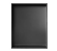 Estantes de ducha impermeables de acero inoxidable montados en la pared, almacenamiento para champú y artículos de tocador, color negro, 30,5 x 30,5 cm, ideal para habitaciones húmedas y cocinas