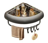 Estantes de Ducha Interior | Sin Taladros Antioxidante Organizador Triangular Con Ganchos,Estantes De Esquina Para Pared - Para Casa Baño Bañera Residencia Pared Toallas Jabón Encimera De Baldosa