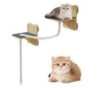 Estantes de escalada para gatos, pared de escalada interior con poste rascador | Torre rascadora natural juguetes para ventanas de perca, interiores y exteriores, puerta de juego