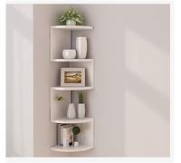 Estantes de Esquina montados en la Pared, clásico Rectangular con 5 Niveles for Almacenamiento de estantería (Color : White)