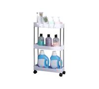 Estantes de exhibición con ruedas - Carrito de almacenamiento multiusos para agua mineral, gel de ducha para dormitorio, cocina, baño, organizador rodante, carrito de almacenamiento que ahorra espacio