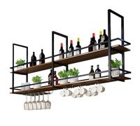 Estantes de exhibición de decoraciones para montar en el techo, estantes de almacenamiento abiertos de 2 niveles para cocinas, estantes flotantes para macetas y vino para sala de estar(60x30x80cm)