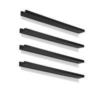 Estantes de fotos para pared, juego de 4 repisas flotantes largas y estrechas de madera rústica, marcos de fotos rústicos de vinilo para almacenamiento de discos de vinilo, decoración para sala de