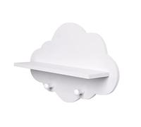 Estantes de la nube 3pcs lindo forma de nube blanca estante flotante de madera con estante de almacenamiento de colgilla accesorios de guardería de montura de pared para vivero, estantes para