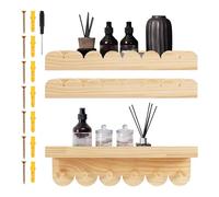 Estantes de libros de vivero flotantes para la habitación de los niños - Ratante de librs montados en la pared de madera | Conjunto de 3 estantes de madera para vivero y estudio | Libros de cuentos y