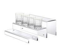 Estantes de licor de 3 niveles - Elevadores de acrílico ergonómicos funcionales de alta calidad, compactos, elegantes, whisky, soporte de rack, bar, hogar, cocina, sala de estar, moderno