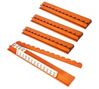 Estantes de madera para mahjong con empujadores magnéticos, juego de estantes para azulejos American Mahjong de 17 pulgadas, empujadores antideslizantes 2 en 1 y accesorios American Mah Jongg