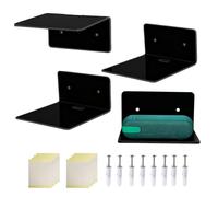 Estantes de pared acrílica,4 piezas soporte multifunción - Estante de soporte de exposición de 10 cm - para almacenamiento, dormitorio, cocina, estante de libros salón, álbum de baño, espacio de