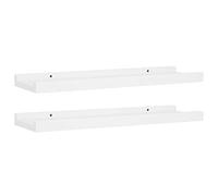 Estantes de pared con diseño de U para fotos y decoración - Blanco, MDF, 40 x 9 x 3 cm