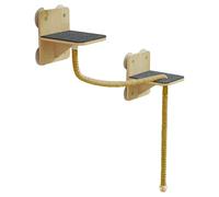 Estantes De Pared De Gato - Cuerda De Algodón De Madera 22x18.5x18.5cm | Conjunto De Marco De Escalada De Gatos | Estante Flotante Montado En La Pared Del Árbol | Rope Cats Climber Para Caats Ejecució