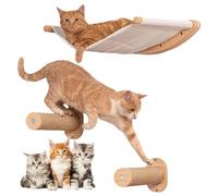 Estantes de pared de gato, hamaca de gato con escalones de pared de gato 3pcs/colocación de estantes de pared de gato resistentes a los rasguños espaciando el ejercicio de ejercicio de estantes de tr