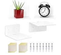 Estantes De Pared Flotantes De Acrílico - 4 Piezas Decorativas Multifunción - Estantes Versátiles Y Robustos, 10 cm - Para Sala De Estar, Baño, Dormitorio, Almacenamiento De Álbumes, Cocina, Oficina