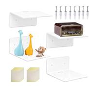 Estantes De Pared Flotantes De Acrílico - Multifunción Decorativas 4 Piezas | Estante Para Exhibición De 10 Cm,Para Sala De Estar, Baño, Dormitorio, Almacenamiento De Álbumes, Cocina, Oficina