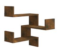 Estantes de Pared Flotantes de Esquina de 3 Niveles, Estante de Exhibición de Esquina Geométrico Moderno Montado en la Pared, Estantería Giratoria de Madera Diseñada para (1 pcs)