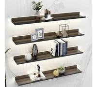 Estantes De Pared Flotantes, LED Retroiluminado Estante Montado En La Pared Para La Sala De Estar Centro Comercial Pasillo Bar Club De Almacenamiento De Pantalla ( Color : Noir , Size : 120x20x6cm )