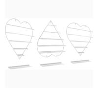 Estantes de Pared for esmaltes de uñas, metálicos, vitrinas for cosméticos, cardioide, Estante for pintalabios y perfumes, for salón de uñas, SPA en casa, 5 Niveles(White)