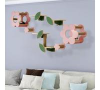 Estantes de Pared for Gatos Compactos, Estanterías de Pared for Gatos, Alfombrilla de Sisal y Cubierta de Peluche - Ideal for Escalar y Arañar(7PCS-1)