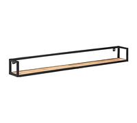 Estantes de pared genéricos 2 piezas 160 cm madera de acacia maciza | Marco de hierro negro, Carga 50 kg por estante, Estilo industrial, Durable