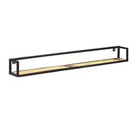 Estantes de pared genéricos 2 piezas 160 cm madera maciza de recuperación | Estilo industrial, patas de hierro negro, capacidad 50 kg, estable y duradero