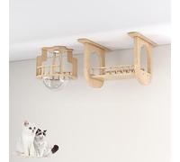 Estantes de Pared Madera Maciza for Gatos, estantes y Perchas for Paredes, cápsula Espacial, Pasillo aéreo, Plataforma Salto Tipo túnel(Ceiling Combination 1)