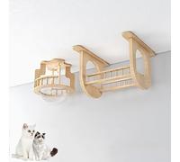 Estantes de Pared Madera Maciza for Gatos, estantes y Perchas for Paredes, cápsula Espacial, Pasillo aéreo, Plataforma Salto Tipo túnel(Ceiling Combination 2)