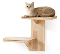 Estantes de Pared para Gatos, Árbol de Pared for Gatos, Plataforma de Salto, Estera de sisal, Madera Maciza, 70cm