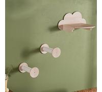 Estantes de Pared para Gatos, Estantes de Madera montados en la Pared for Gatos, Poste rascador de sisal, Juego de 3 uds, Color Beige Dorado, Varios tamaños(Beige)