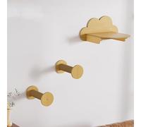 Estantes de Pared para Gatos, Estantes de Madera montados en la Pared for Gatos, Poste rascador de sisal, Juego de 3 uds, Color Beige Dorado, Varios tamaños(Gold)