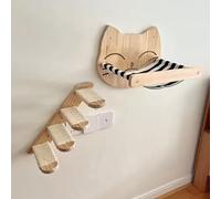 Estantes de Pared para Gatos, Juego de Escalada montado en la Pared for Gatos con estantes de Cuerda de sisal, Perchas de Varios tamaños