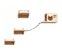 Estantes de Pared para Gatos, Juego de estantes de Pared for Gatos de Madera, 5 Piezas, Varios tamaños