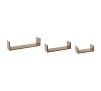 5 five simply smart 5five - Juego de 3 estantes de Pared Fixy, Efecto Madera Natural, 3 tamaños, Fijaciones Invisibles - para Almacenamiento y decoración, salón, Dormitorio y Oficina