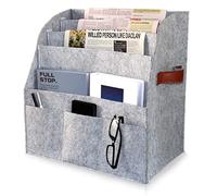 Estantes de revistas plegables, trasteros de periódicos, colectores de revistas de cestas de fieltrograndes,4 plantas y 3 bolsillos pequeños, gafas y espaciode almacenamientopara teléfonosmóviles