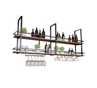Estantes De Techo - Botellero Colgante De Techo De 2 Niveles, Estante De Almacenamiento Para Colgar En La Cocina, Soporte Para Copas De Vino De Madera Maciza Montado En La Pared, Para LOFT/Bar ( Size