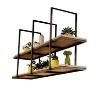 Estantes de techo industriales para cocina, almacenamiento de vinos, estante de exhibición de decoraciones colgantes de 2 capas, soporte para macetas para el hogar, bar, floristería(130x30x80cm)