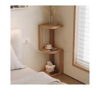 Estantes esquineros geométricos modernos, estantería de madera y mesita de noche para espacios pequeños, almacenamiento elegante para el hogar, oficina, sala de estar y dormitorio (color madera, 24 x